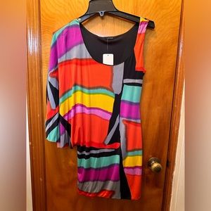 NWT One Sleeve stylish dress. Size S
